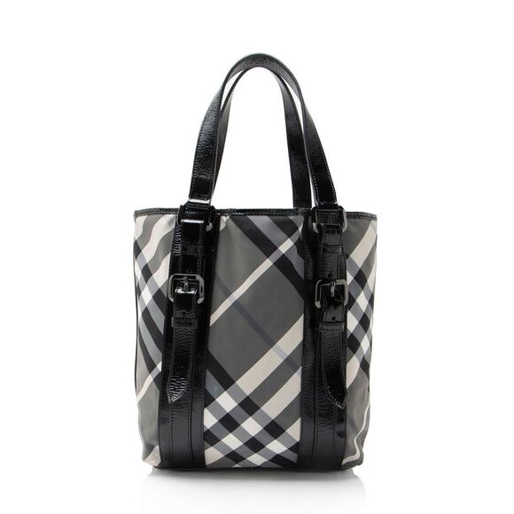 Burberry Nylon Beat Check Victoria Tote - Picture 3 of 10